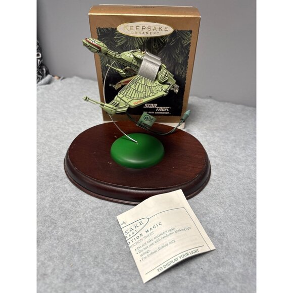 Hallmark 1994 Star Trek Klingon Bird of Prey Keepsake Ornament with Box & Lights - Picture 1 of 8